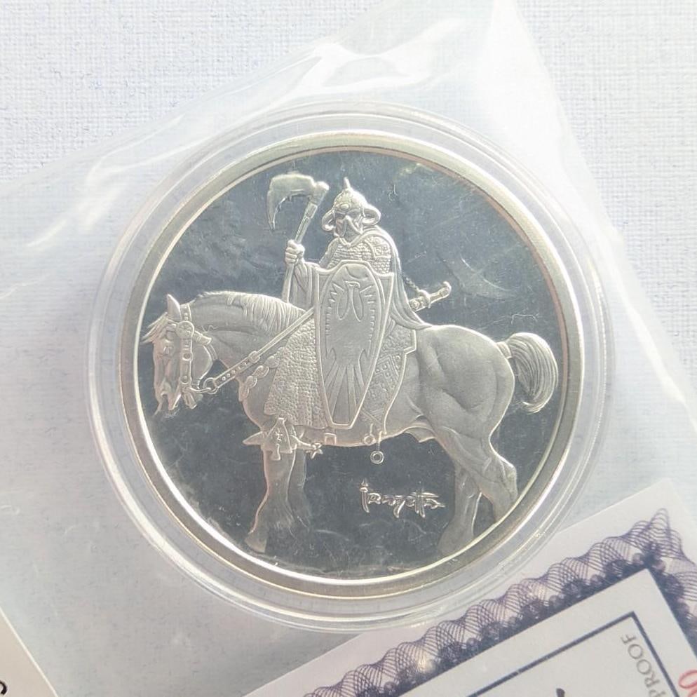 (3) Frank Frazetta Proof "Death Dealer" 1 Ounce .999 Silver Rounds - 3