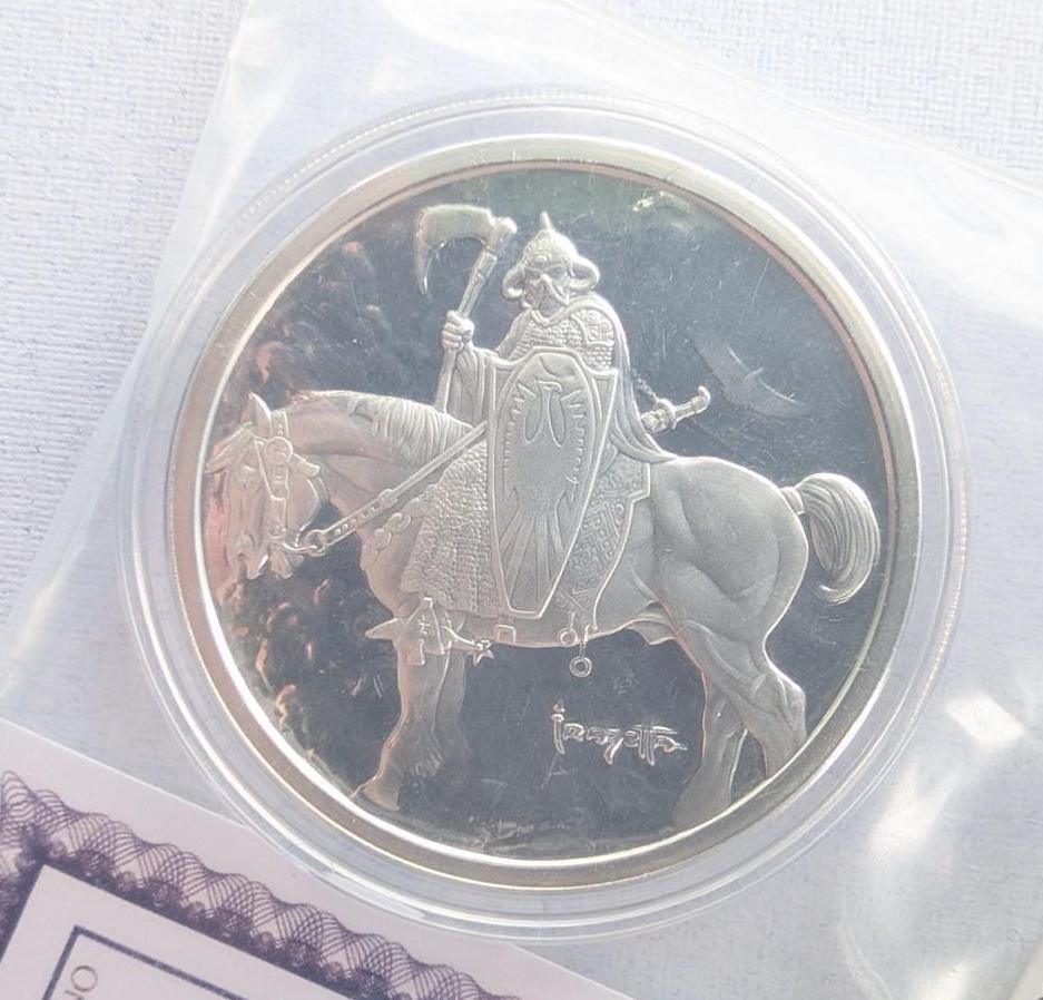 (3) Frank Frazetta Proof "Death Dealer" 1 Ounce .999 Silver Rounds - 5