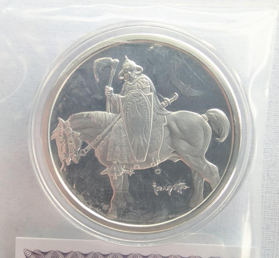 (3) Frank Frazetta Proof "Death Dealer" 1 Ounce .999 Silver Rounds - 7