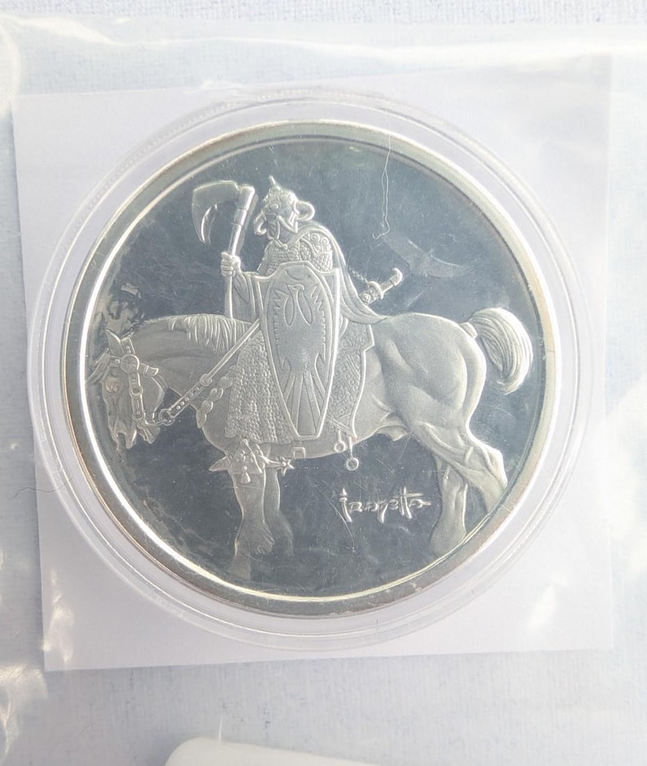 (3) Frank Frazetta Proof "Death Dealer" 1 Ounce .999 Silver Rounds - 3