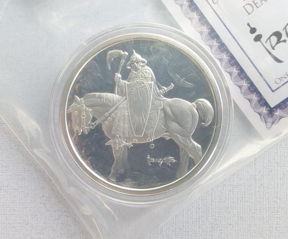 (2) Frank Frazetta Antique Finish 1 Ounce .999 Silver Rounds - 4