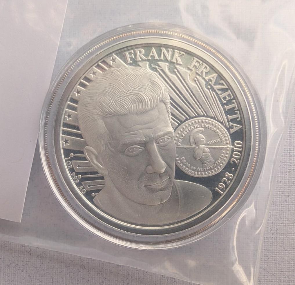 (2) Frank Frazetta Antique Finish 1 Ounce .999 Silver Rounds - 5