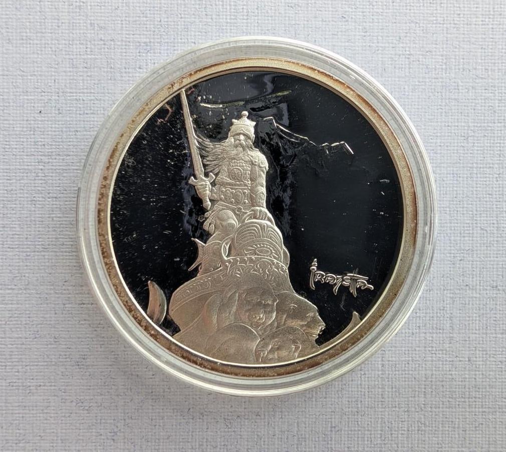 (2) Frank Frazetta Antique Finish 1 Ounce .999 Silver Rounds - 8