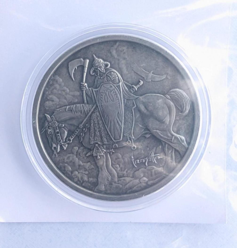 (3) Frank Frazetta Antique Finish "Death Dealer" 1 Ounce .999 Silver Rounds - 6
