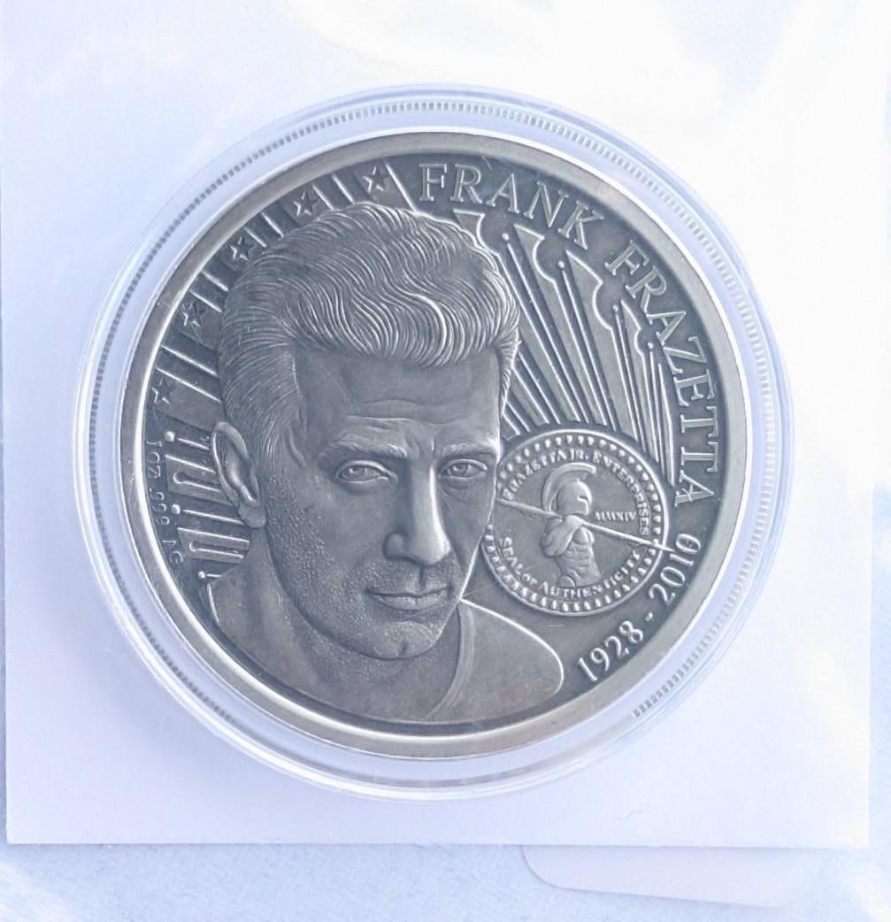 (3) Frank Frazetta Antique Finish "Death Dealer" 1 Ounce .999 Silver Rounds - 7