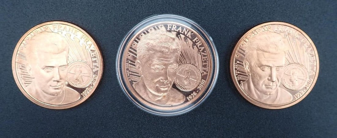(3) Frank Frazetta 1 Ounce Copper Rounds: (3) Frank Frazetta 1 Ounce Copper Rounds -(1) "Silver Warrior" & (2) "Death Dealer"