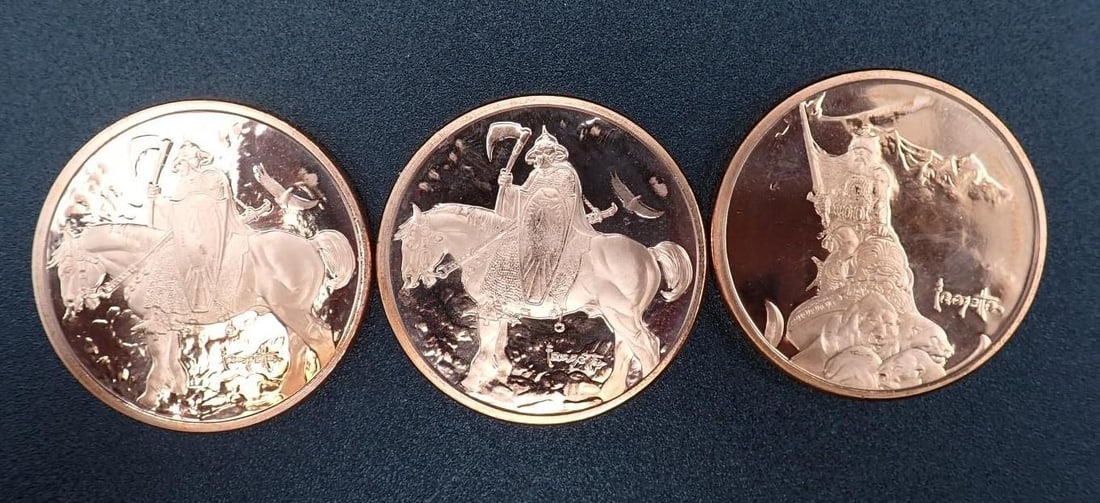 (3) Frank Frazetta 1 Ounce Copper Rounds - 2