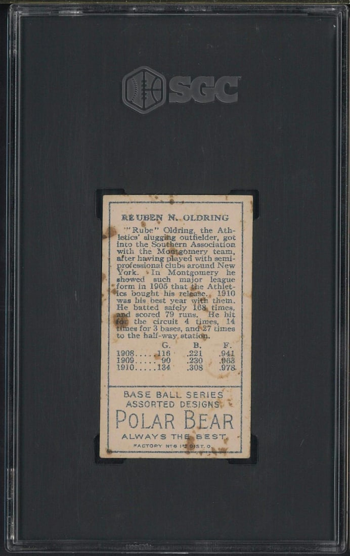 1911 T205 Polar Bear Rube Oldring - 2
