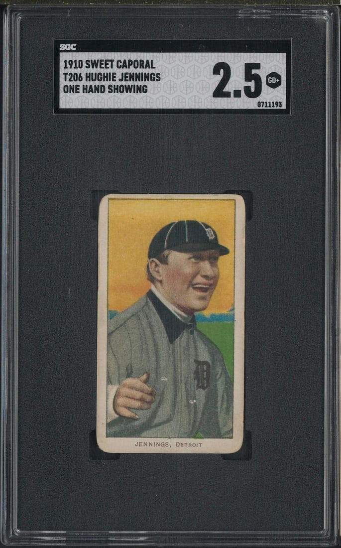 1910 T206 Sweet Caporal Hughie Jennings (one hand showing) (1 of 2)