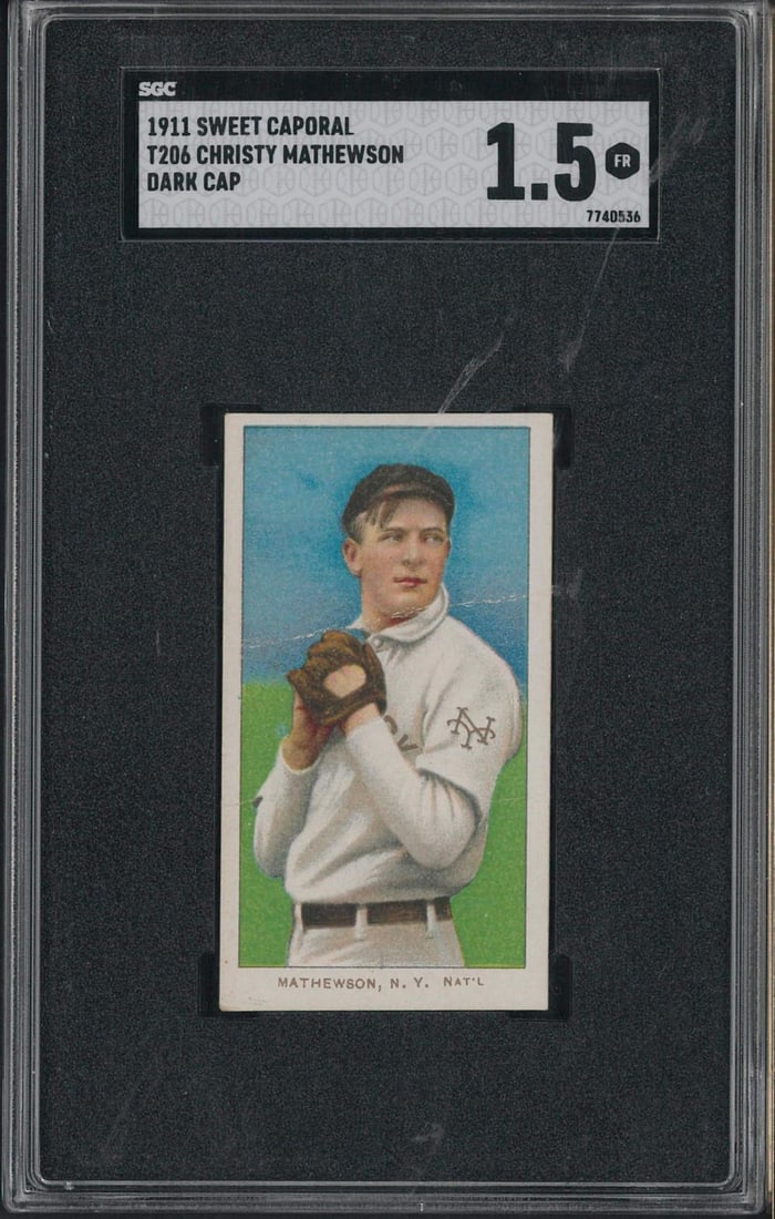 1911 T206 Sweet Caporal Christy Mathewson (dark cap) (1 of 2)