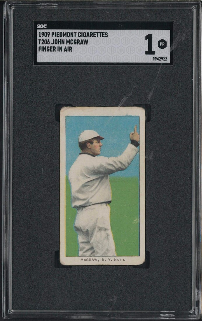 1909 T206 Piedmont John McGraw (finger in ait) (1 of 2)