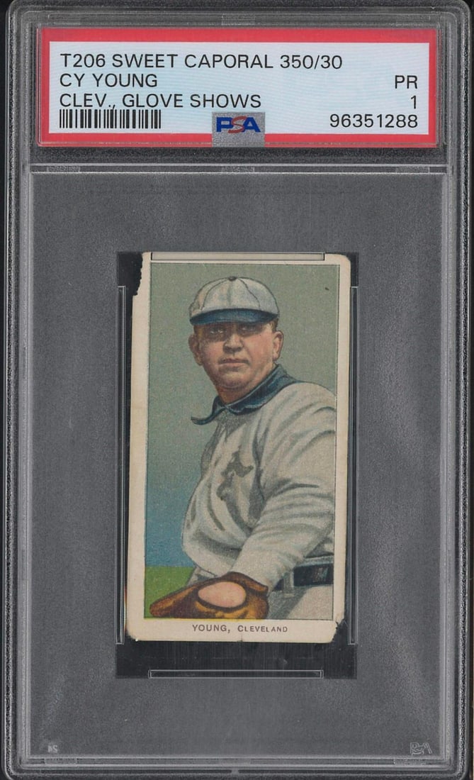 T206 Sweet Caporal Cy Young (Cleveland, glove shows) (1 of 2)