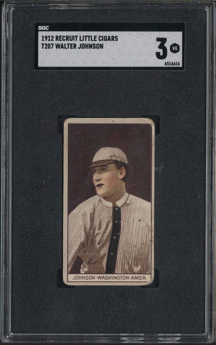 1912 T207 Recruit Little Cigars Walter Johnson (1 of 2)