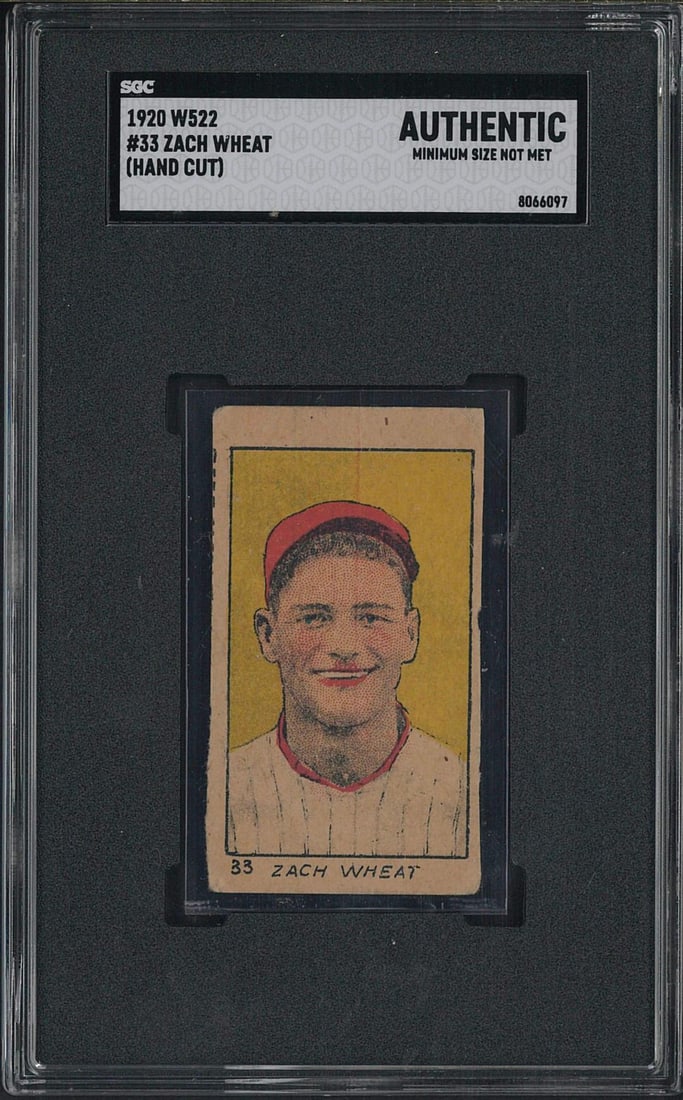 1920 W522 Hand Cut #33 Zach Wheat: 1920 W522 Hand Cut #33 Zach Wheat -SGC Authentic