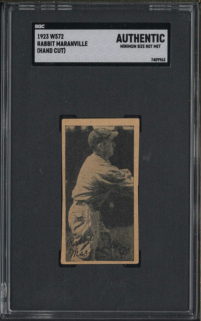 1923 W572 Hand Cut Rabbit Maranville: 1923 W572 Hand Cut Rabbit Maranville -SGC Authentic
