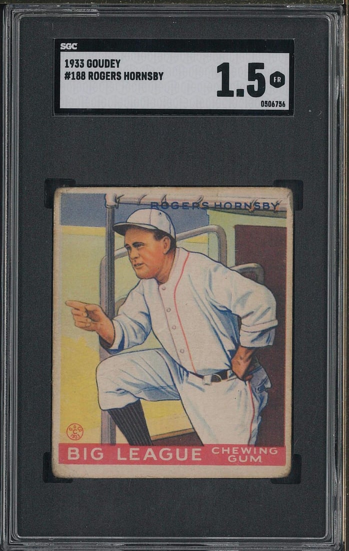 1933 Goudey #188 Rogers Hornsby (1 of 2)