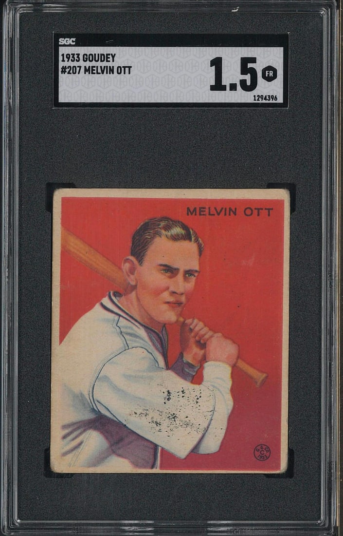 1933 Goudey #207 Melvin Ott: 1933 Goudey #207 Melvin Ott -PSA FR 1.5