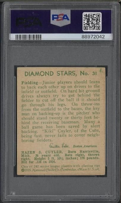 1935 Diamond Stars #31 kiki Cuyler - 2