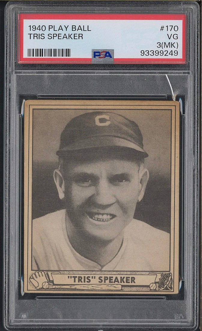 1940 Play Ball #170 Tris Speaker (1 of 2)