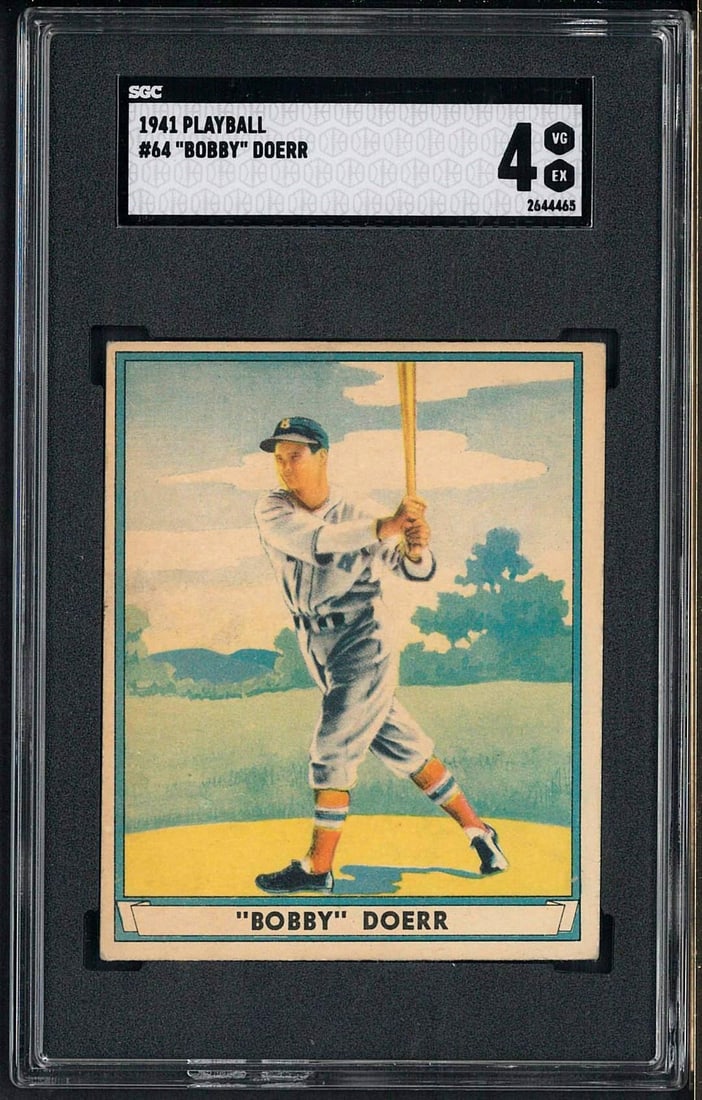 1941 Play Ball #64 "Bobby" Doerr: 1941 Play Ball #64 "Bobby" Doerr -SGC VG-EX 4