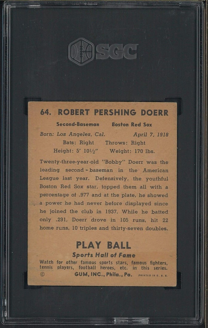 1941 Play Ball #64 "Bobby" Doerr - 2