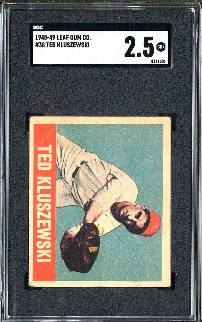 1948-49 Leaf Gum Co. #38 Ted Kluszewski: 1948-49 Leaf Gum Co. #38 Ted Kluszewski -SGC GD+ 2.5
