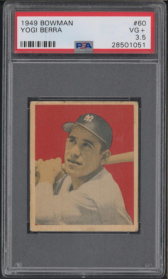 1949 Bowman #60 Yogi Berra: 1949 Bowman #60 Yogi Berra -PSA VG+ 3.5