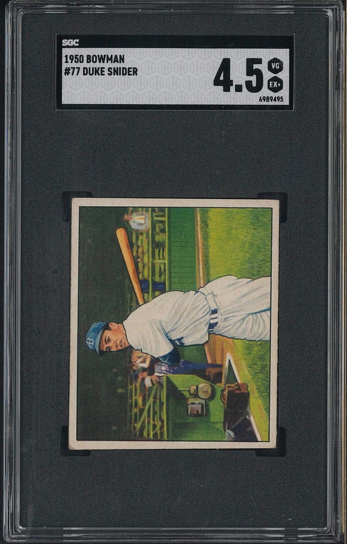 1950 Bowman #77 Duke Snider: 1950 Bowman #77 Duke Snider -SGC VG-EX 4.5