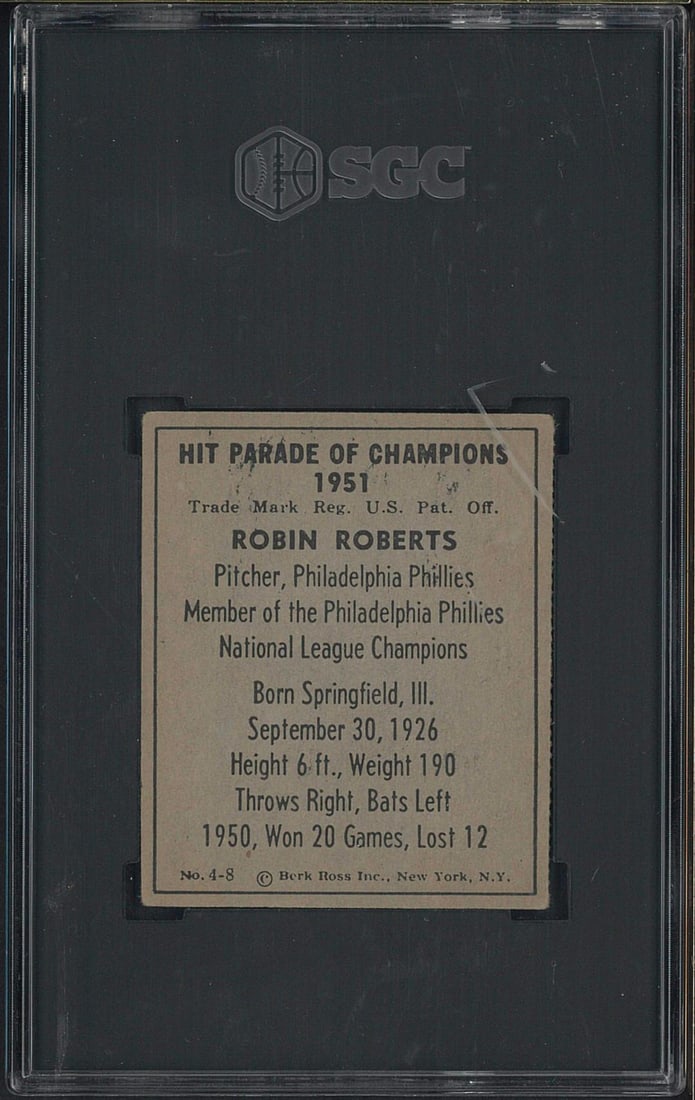 1951 Berk Ross #4-8 Robin Roberts - 2