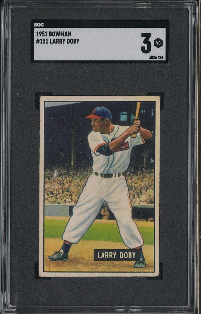 1951 Bowman #151 Larry Doby: 1951 Bowman #151 Larry Doby -SGC VG 3