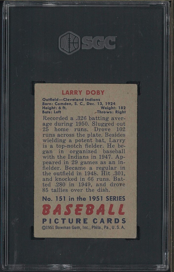 1951 Bowman #151 Larry Doby - 2