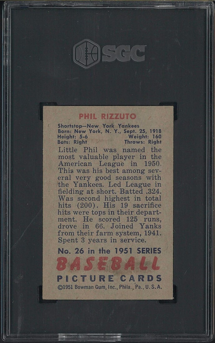 1951 Bowman #26 Phil Rizzuto - 2