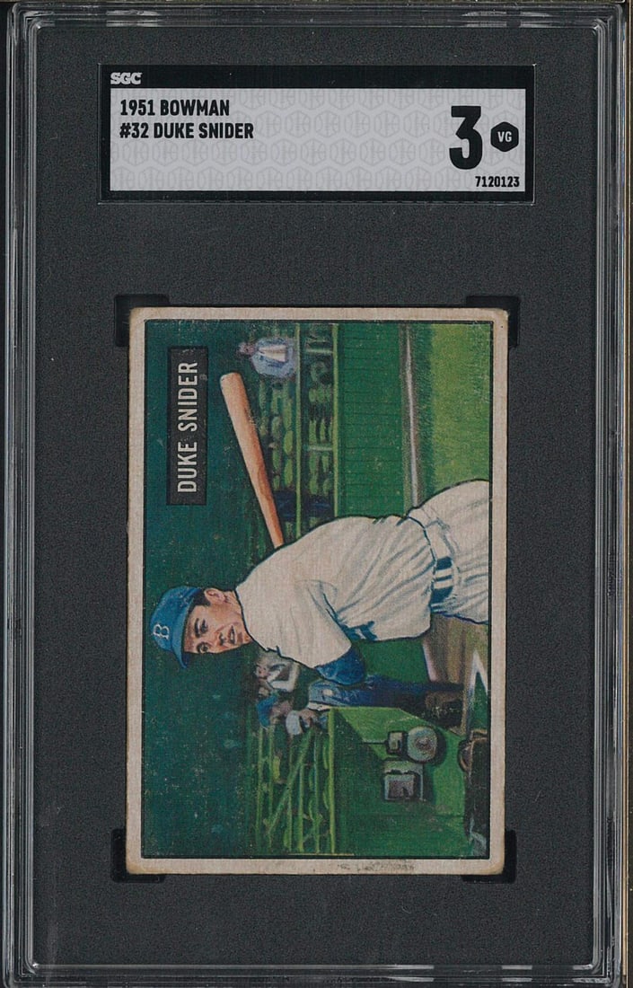 1951 Bowman #32 Duke Snyder: 1951 Bowman #32 Duke Snyder -SGC VG 3