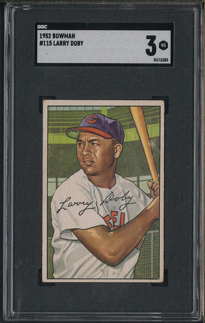 1952 Bowman #115 Larry Doby: 1952 Bowman #115 Larry Doby -SGC VG 3