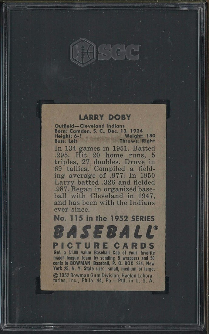 1952 Bowman #115 Larry Doby - 2