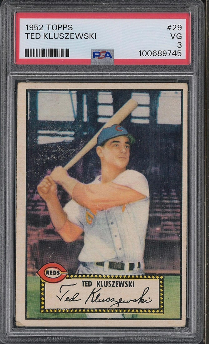 1952 Topps #29 Ted Kluszewski: 1952 Topps #29 Ted Kluszewski -PSA VG 3