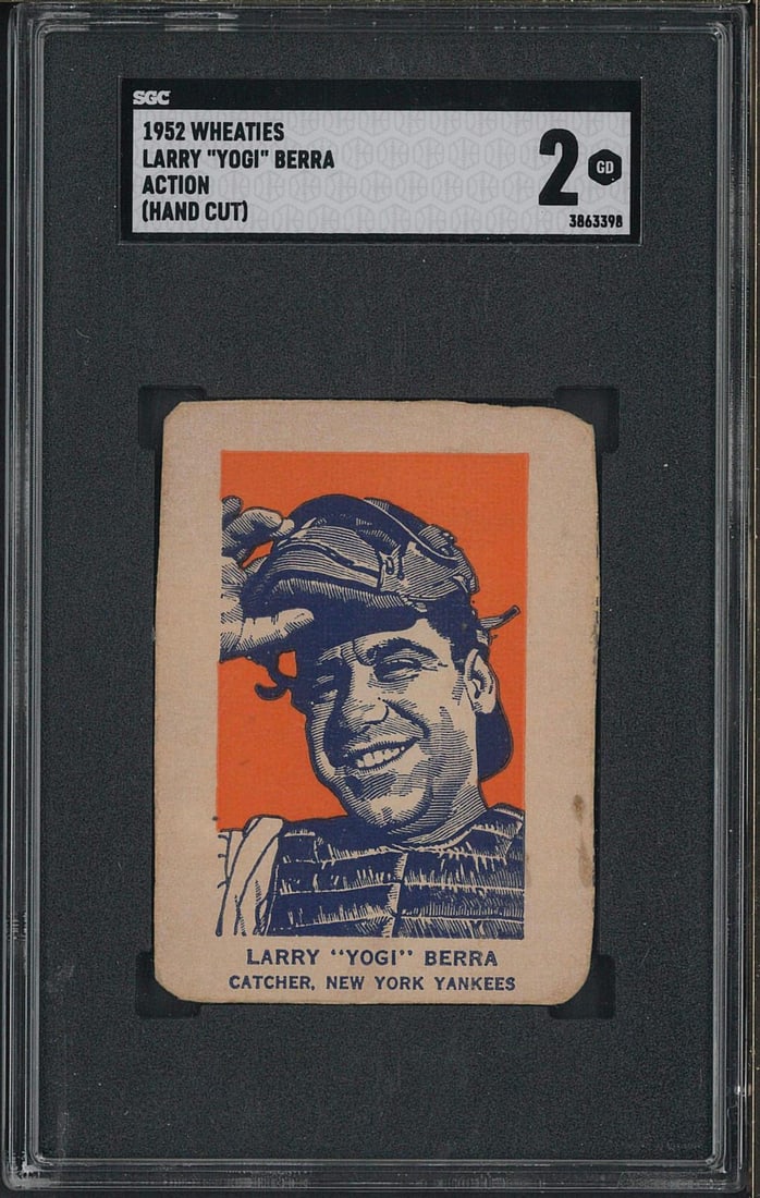 1952 Wheaties Hand Cut Larry "Yogi" Berra: 1952 Wheaties Hand Cut Larry "Yogi" Berra -SGC GD 2