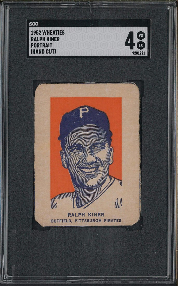 1952 Wheaties Hand Cut Ralph Kiner: 1952 Wheaties Hand Cut Ralph Kiner -SGC VG-EX 4