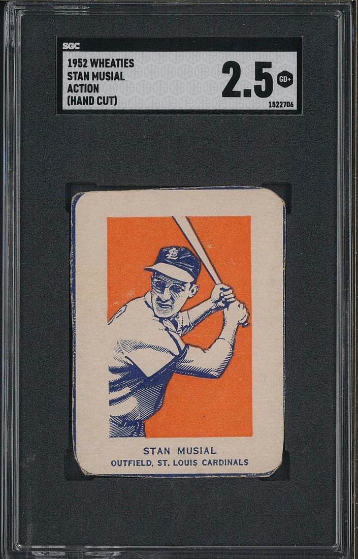1952 Wheaties Hand Cut Stan Musial: 1952 Wheaties Hand Cut Stan Musial -SGC GD+ 2.5