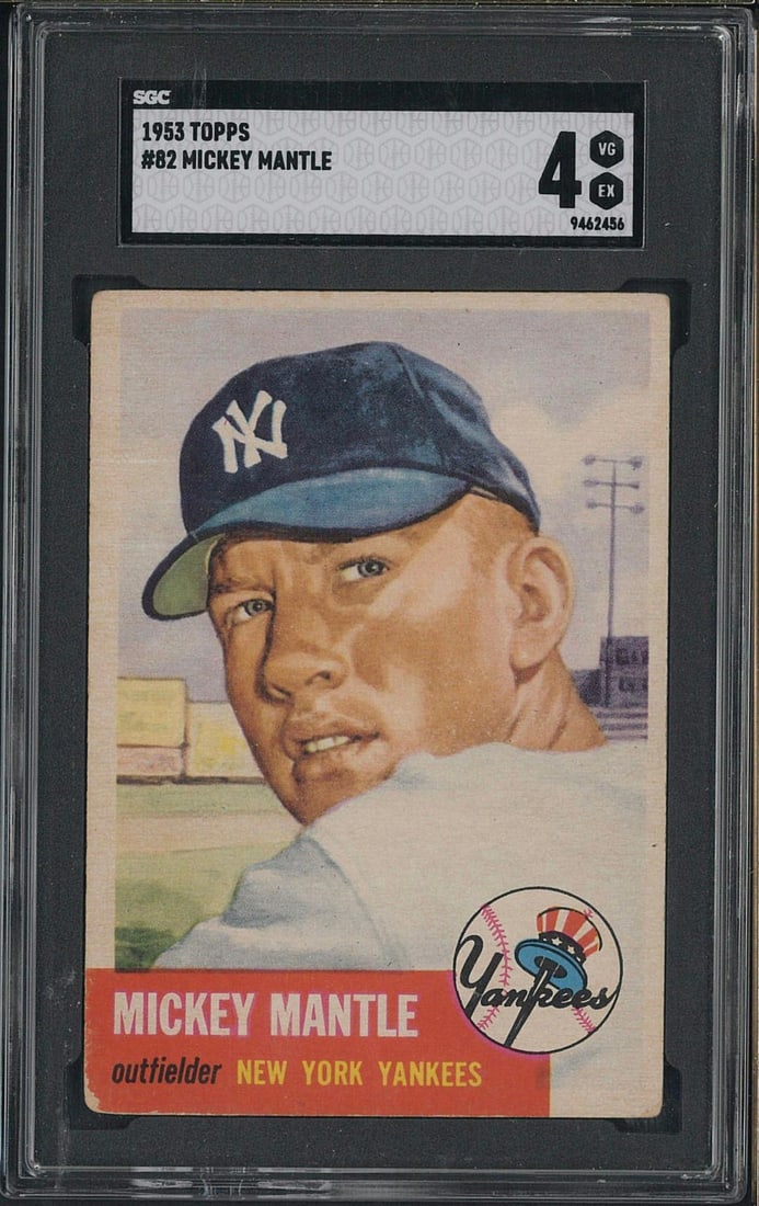1953 Topps #82 Mickey Mantle: 1953 Topps #82 Mickey Mantle -SGC VG-EX 4