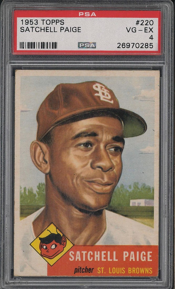 1953 Topps #220 Satchell Paige: 1953 Topps #220 Satchell Paige -PSA VG-EX 4