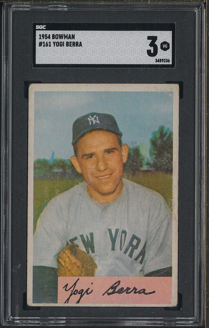 1954 Bowman #161 Yogi Berra: 1954 Bowman #161 Yogi Berra -SGC VG 3