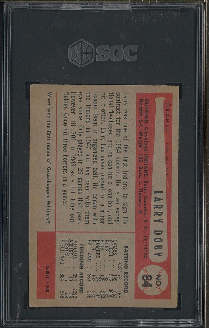 1954 Bowman # 84 Larry Doby - 2