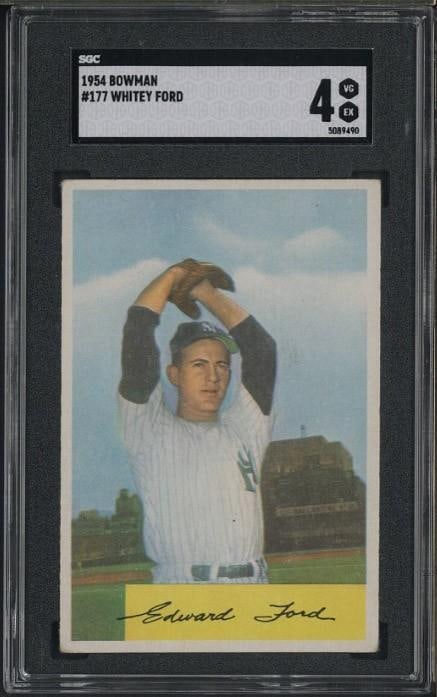 1954 Bowman #177 Whitey Ford: 1954 Bowman #177 Whitey Ford -SGC VG-EX 4