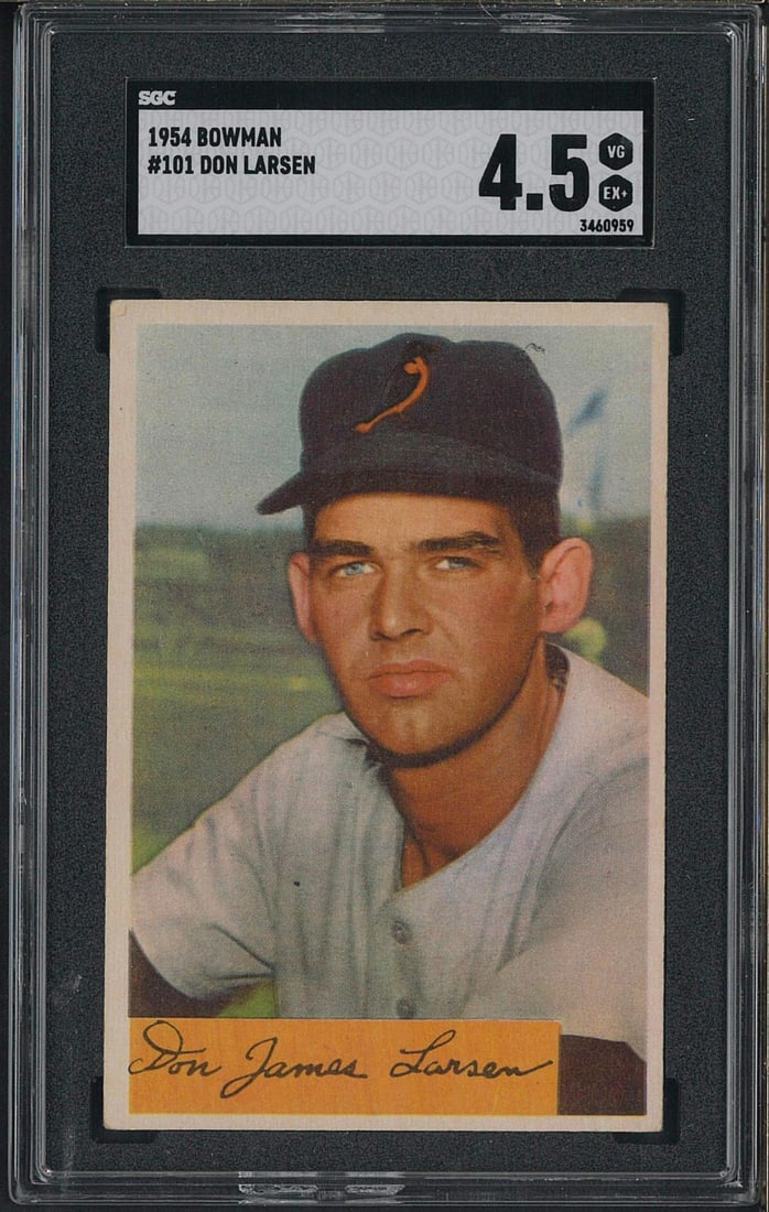 1954 Bowman #101 Don Larsen: 1954 Bowman #101 Don Larsen -SGC VG-EX+ 4.5