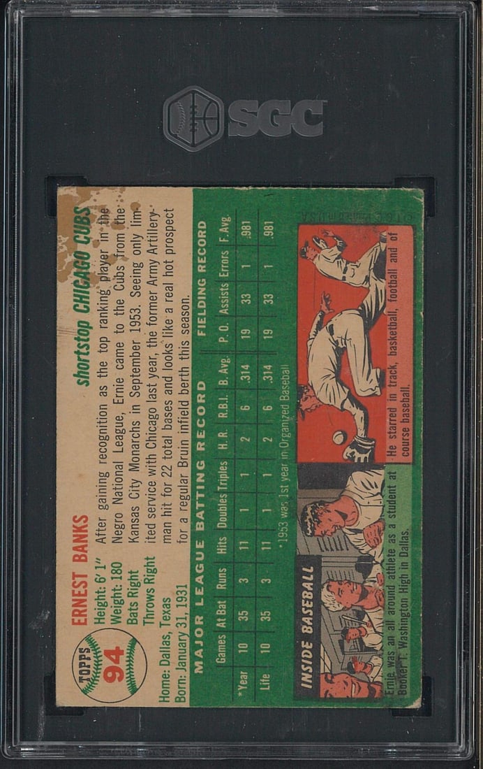 1954 Topps #94 Ernie Banks - 2