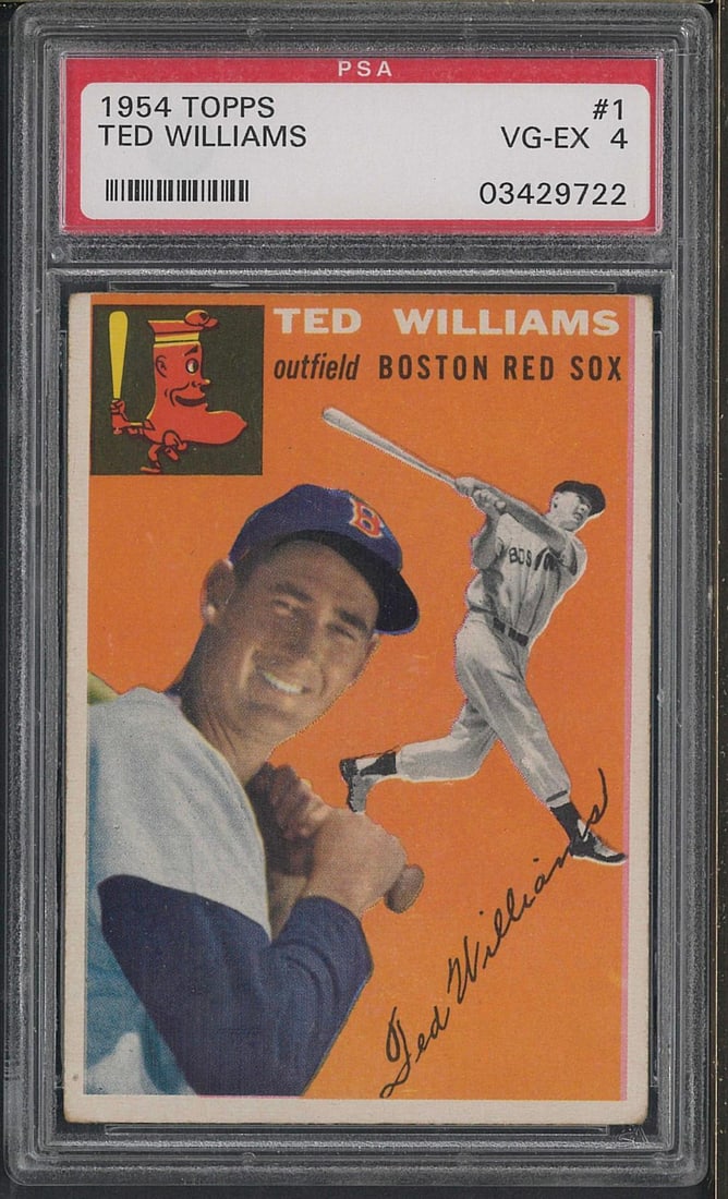 1954 Topps #1 Ted Williams: 1954 Topps #1 Ted Williams -PSA VG-EX 4