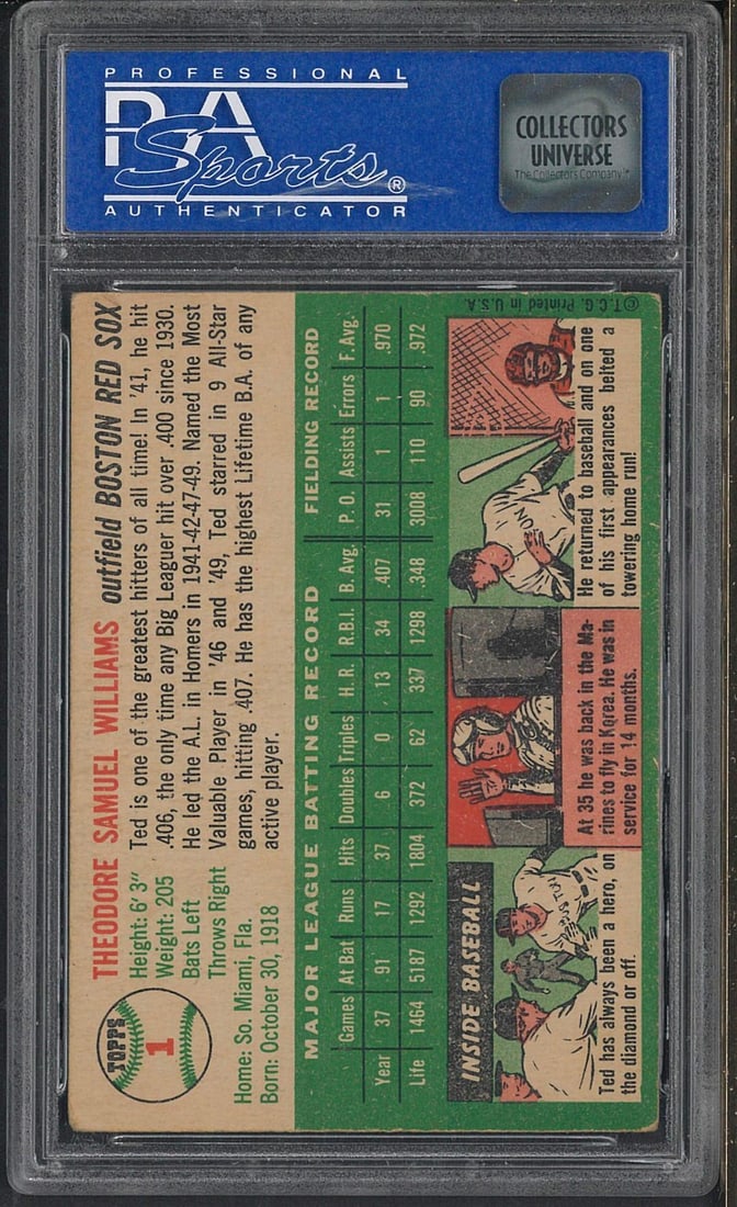 1954 Topps #1 Ted Williams - 2