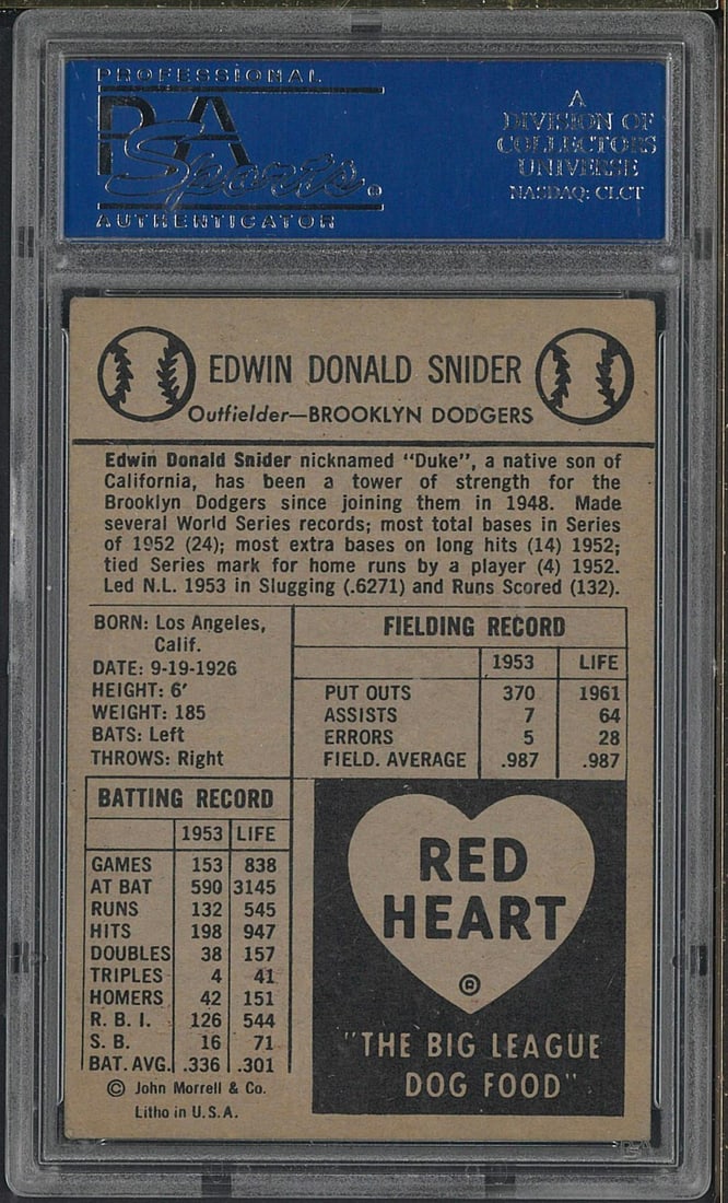 1954 Red Heart Duke Snider - 2