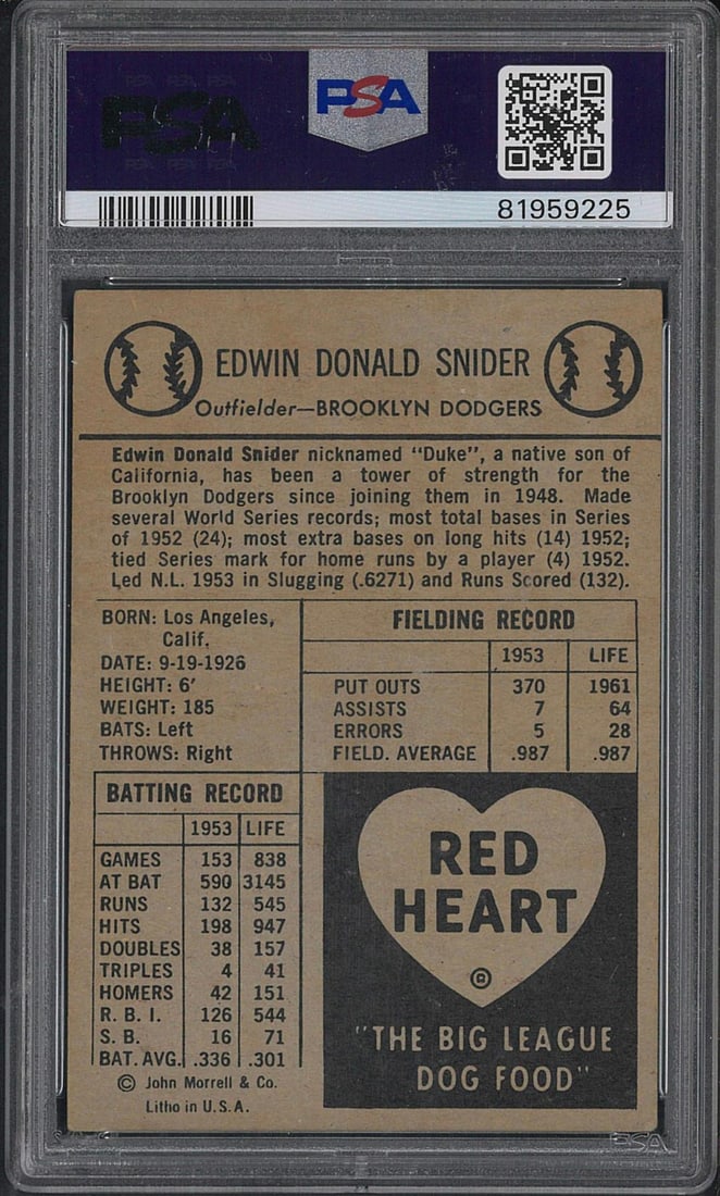 1954 Red Heart Duke Snider - 2